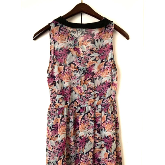 SHEER Floral High-Low Dress - Sleeveless Button Up Floral Maxi - Picture 8 of 8